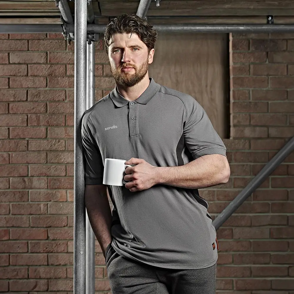 Scruffs Tech Polo Shirt Graphite - Choose Size - Image 2