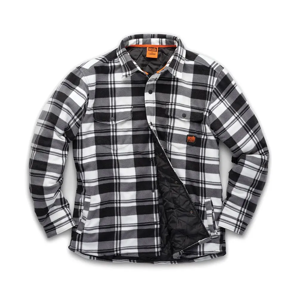 Scruffs Worker Padded Checked Shirt Black / White - Choose Size - Image 10