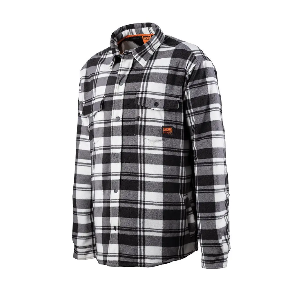 Scruffs Worker Padded Checked Shirt Black / White - Choose Size - Image 15