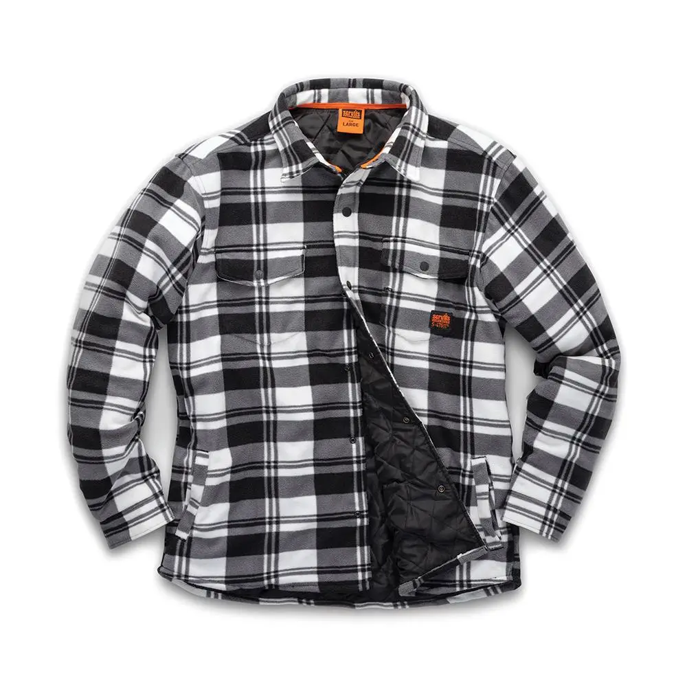 Scruffs Worker Padded Checked Shirt Black / White - Choose Size - Image 3