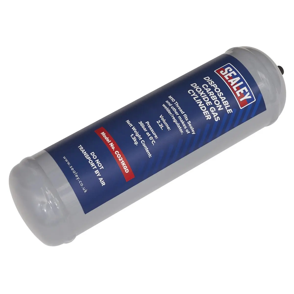 Sealey 1.3kg Disposable Carbon Dioxide Gas Cylinder - Pack of 4 - Image 2