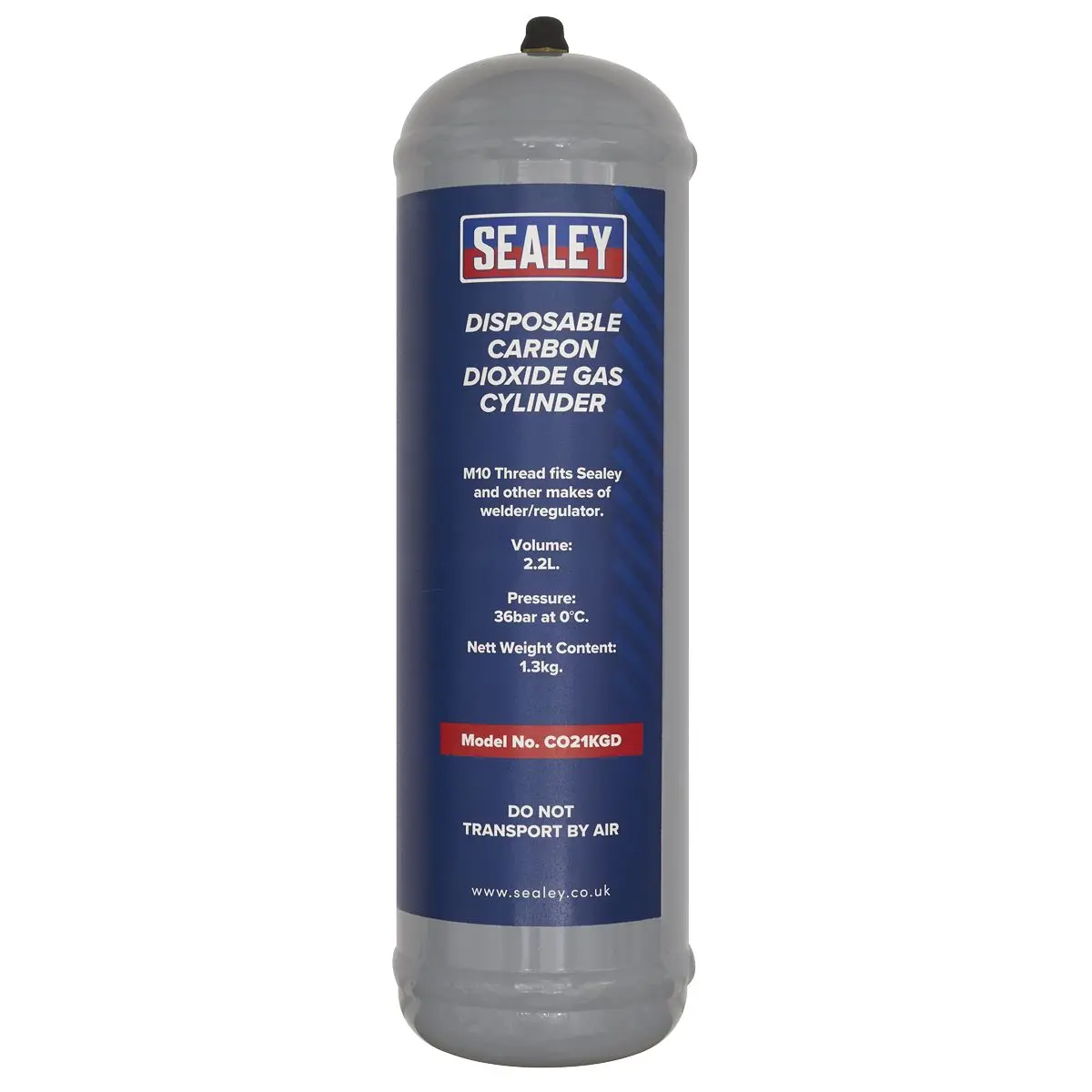 Sealey 1.3kg Disposable Carbon Dioxide Gas Cylinder - Pack of 4 - Image 3
