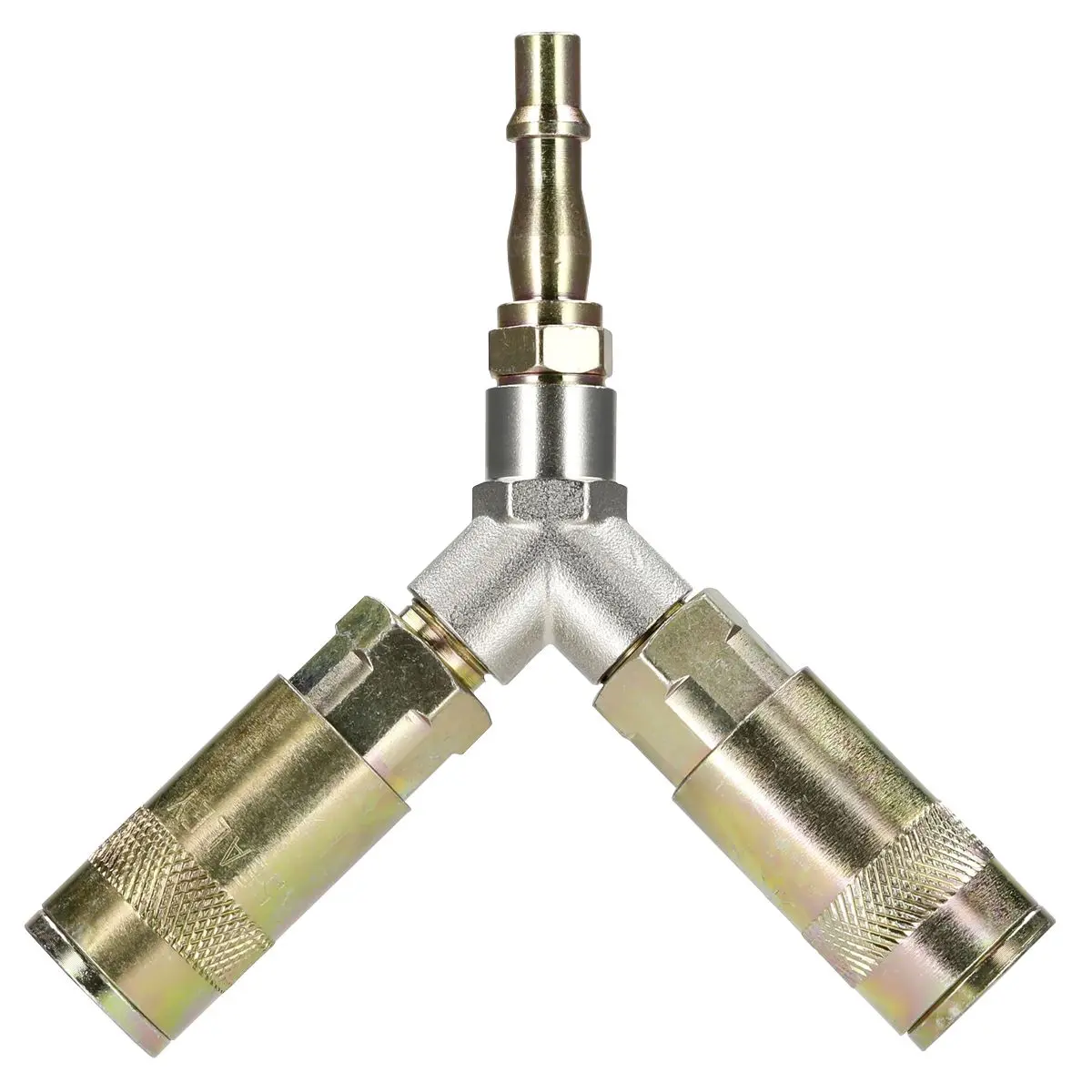 Sealey 1/4" BSP Twin Quick Coupler Y Adaptor Air Line Fitting Connector Splitter - Image 6