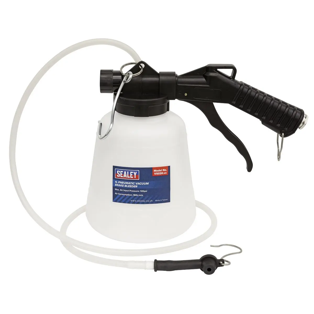Sealey Air Brake and Clutch Bleeder Vacuum Type 1 Litre 1/4" BSP - Image 2