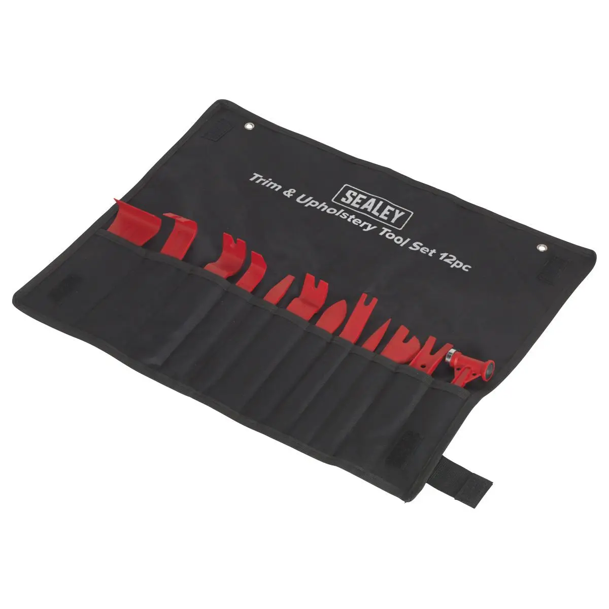 Sealey 12 Piece Trim and Upholstery Tool Set in Tool Roll Trim Hammer Panel Removal - Image 4