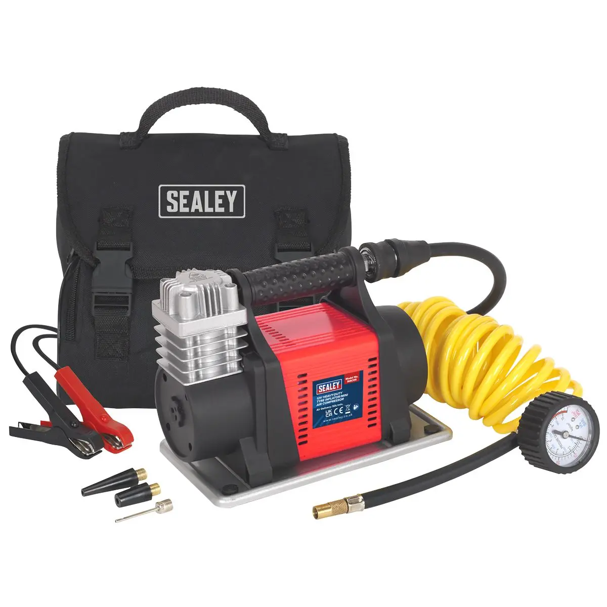 Sealey Tyre Inflator/Mini Air Compressor 12V Heavy-Duty - Image 2