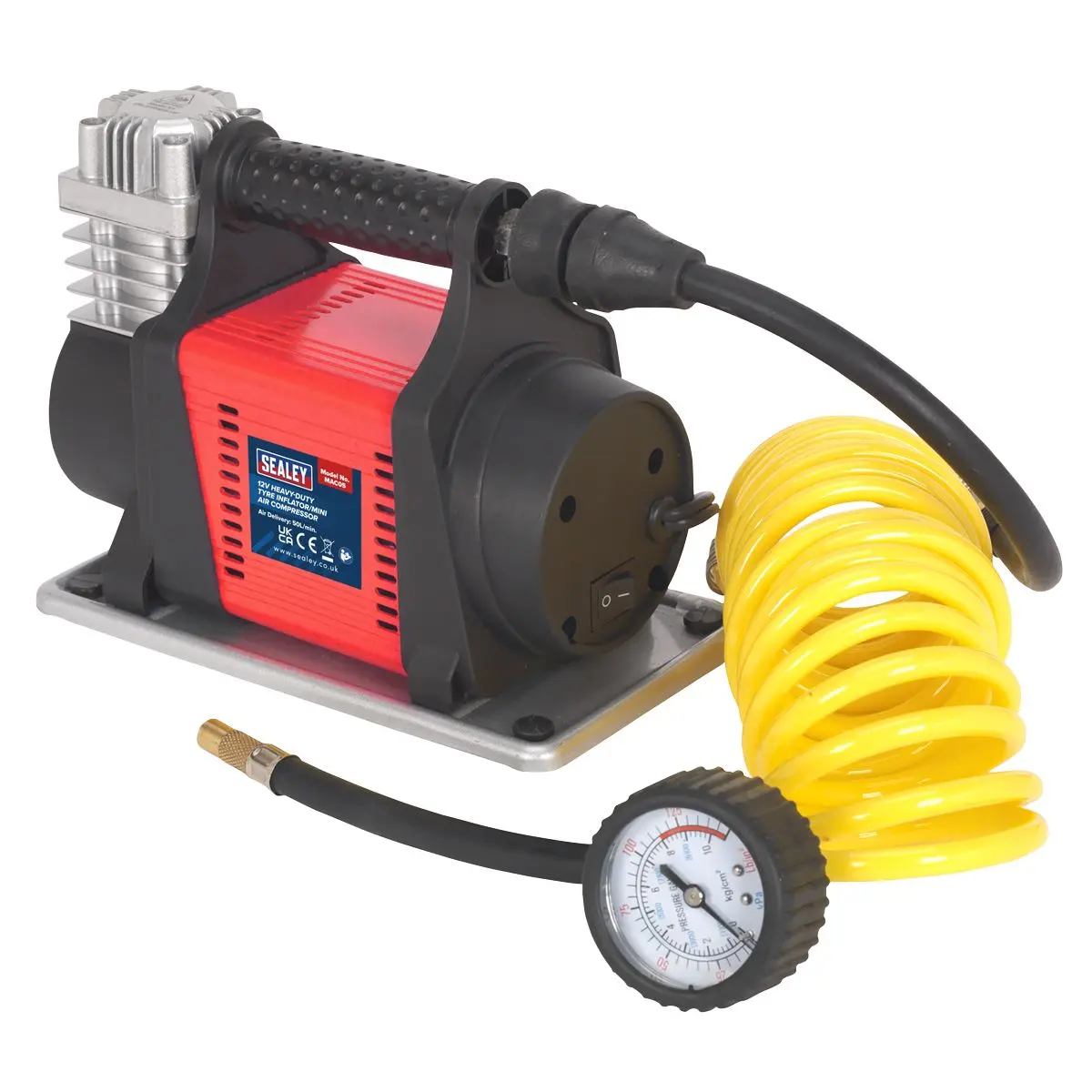 Sealey Tyre Inflator/Mini Air Compressor 12V Heavy-Duty - Image 3