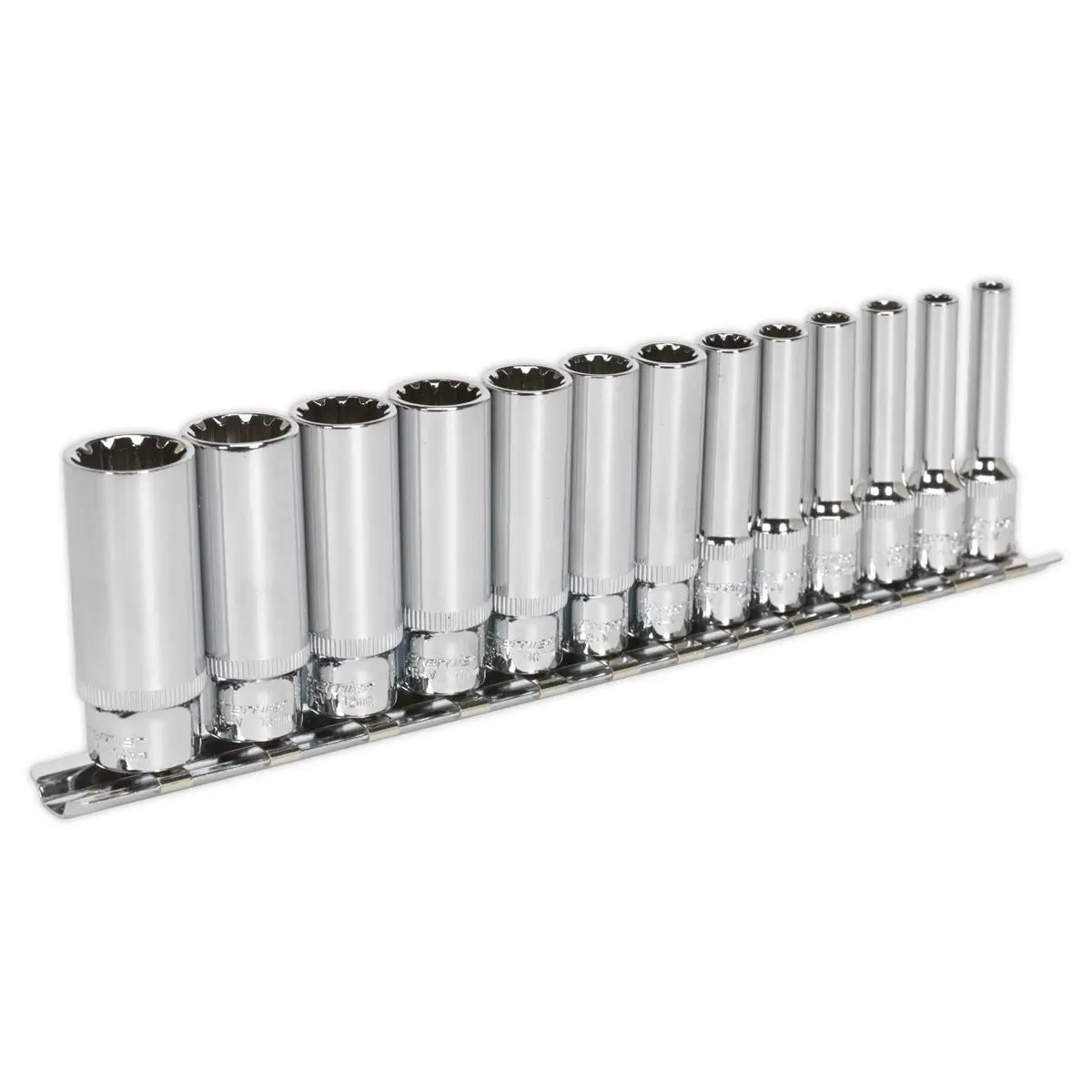 Sealey 13 Piece 1/4" Total Drive Deep Socket Set 4-14mm