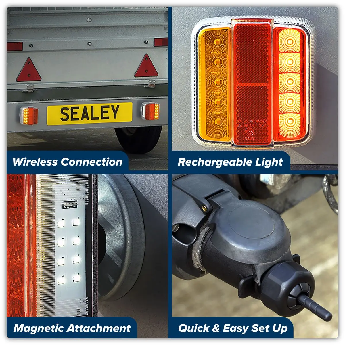 Sealey 13-Pin Wireless SMD LED Trailer Light Set 2pc - Image 10
