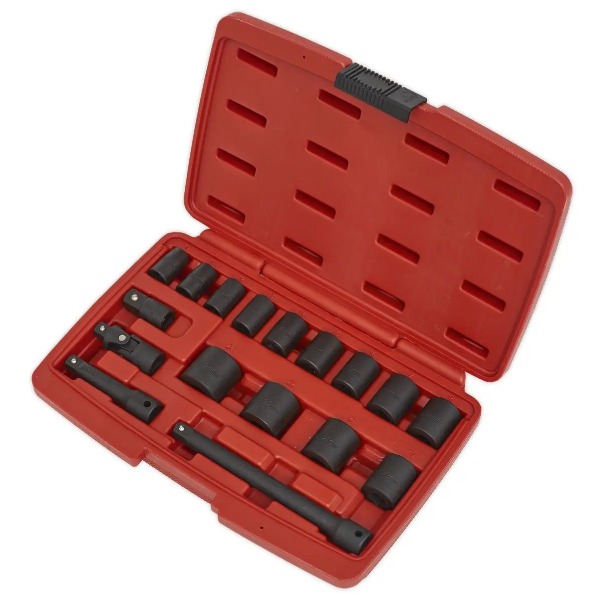 Sealey 17 Piece 3/8"Sq Drive Metric Impact Socket Set With Case - Image 2