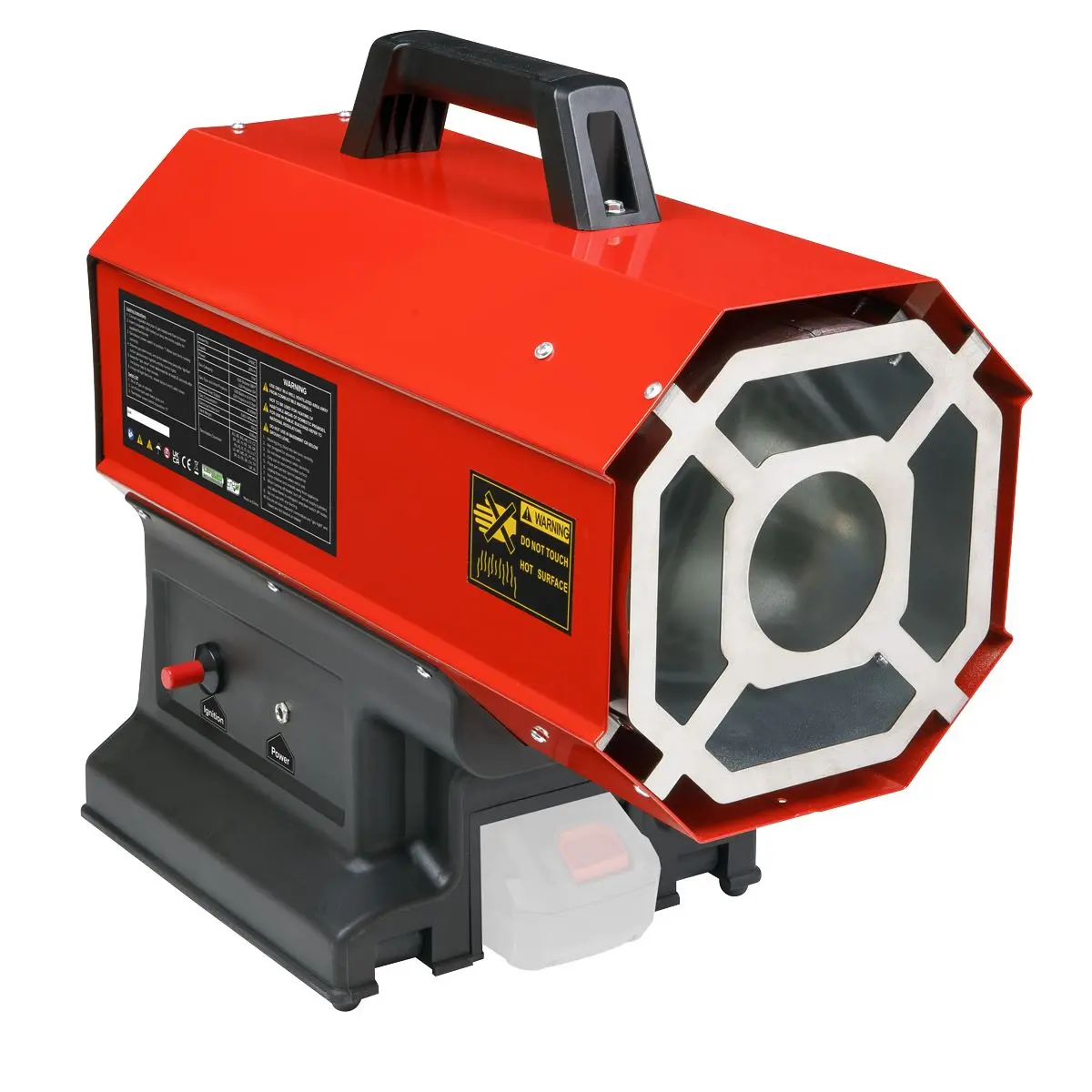 Sealey 230V Space Warmer® Propane Heater 30,000-68,000Btu/hr (9-20kW) with 20V 4Ah Kit - Image 2