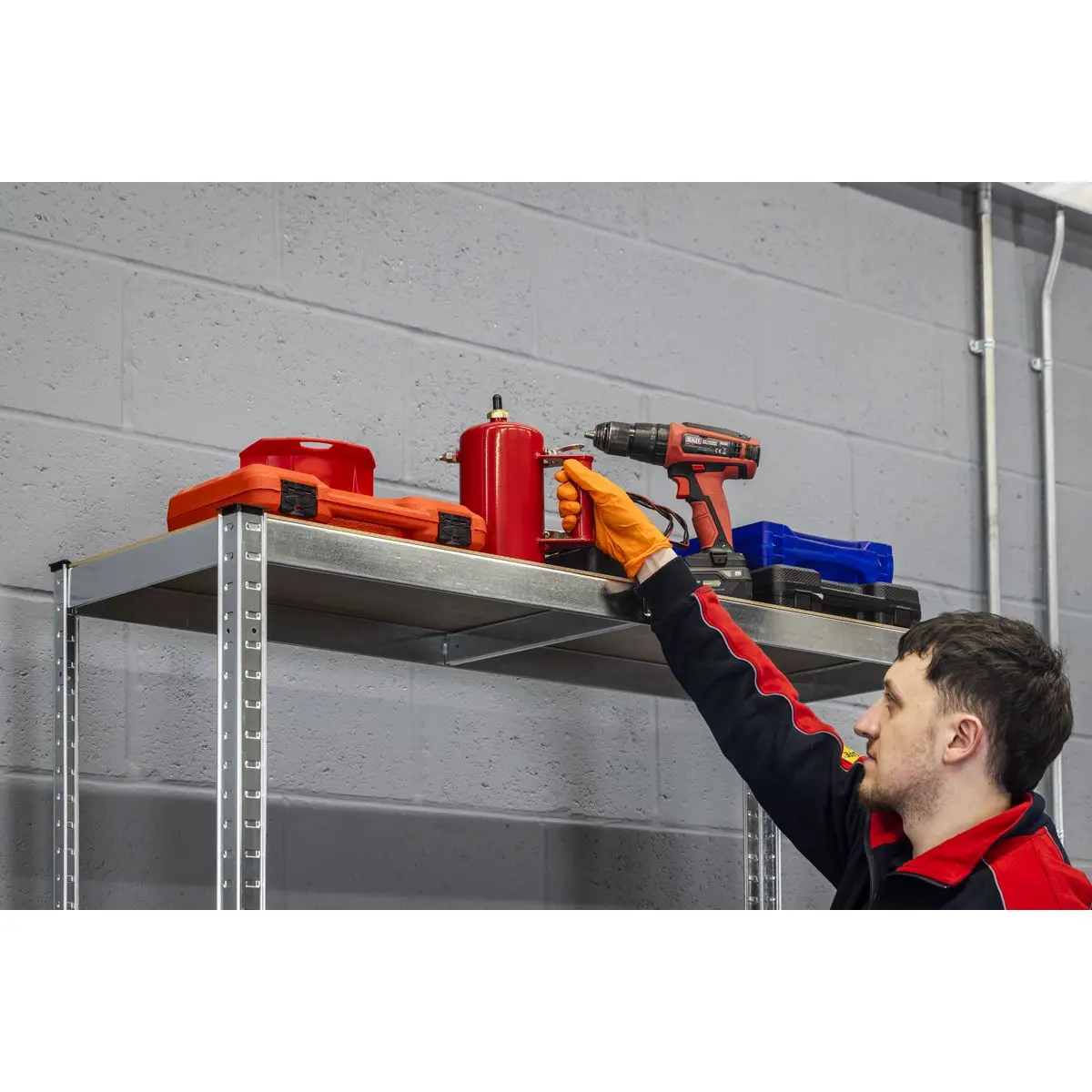 Sealey 2-Level Tyre Rack with Shelf 150kg Capacity Per Level - Image 6