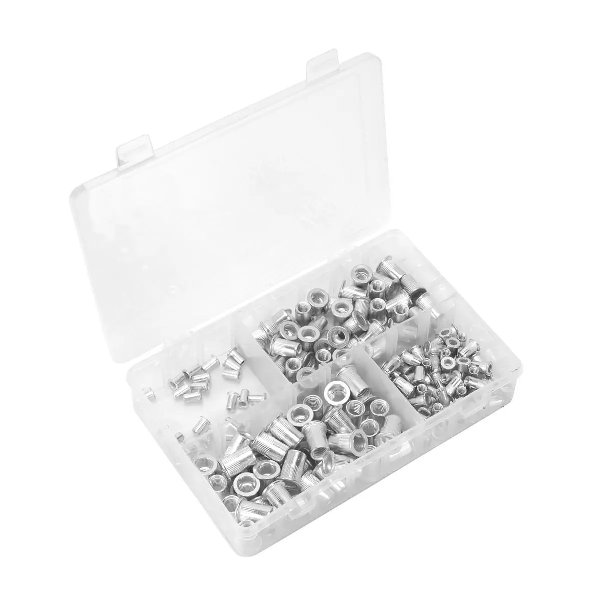Sealey 200 Piece Splined Threaded Insert Rivet Nut Assortment M4-M8 Metric