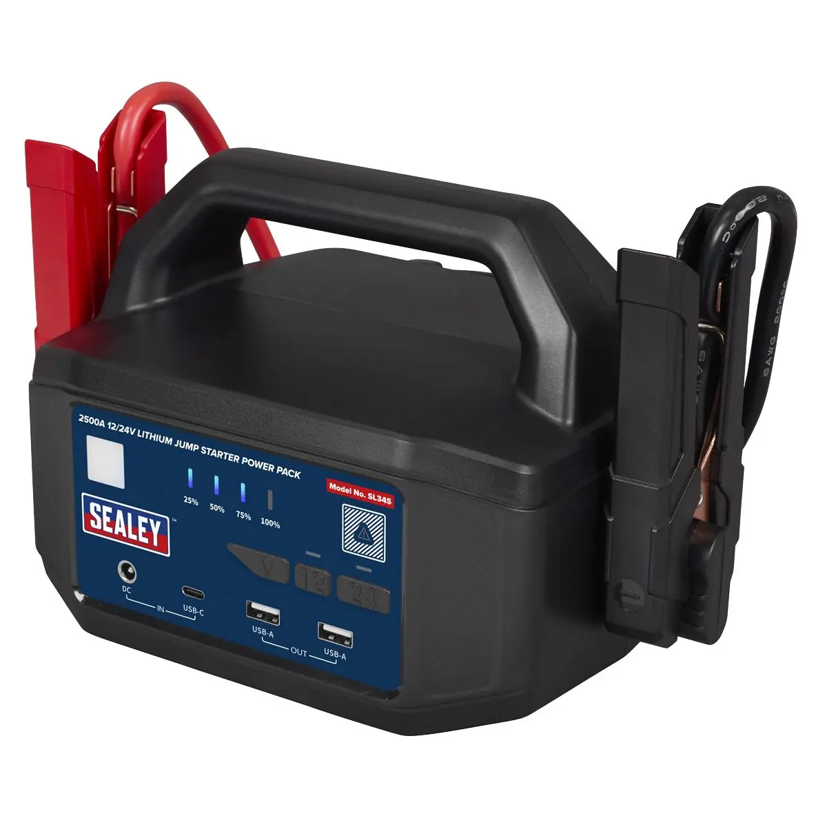 Sealey 2500A 12/24V Lithium Jump Starter Power Pack - Image 4
