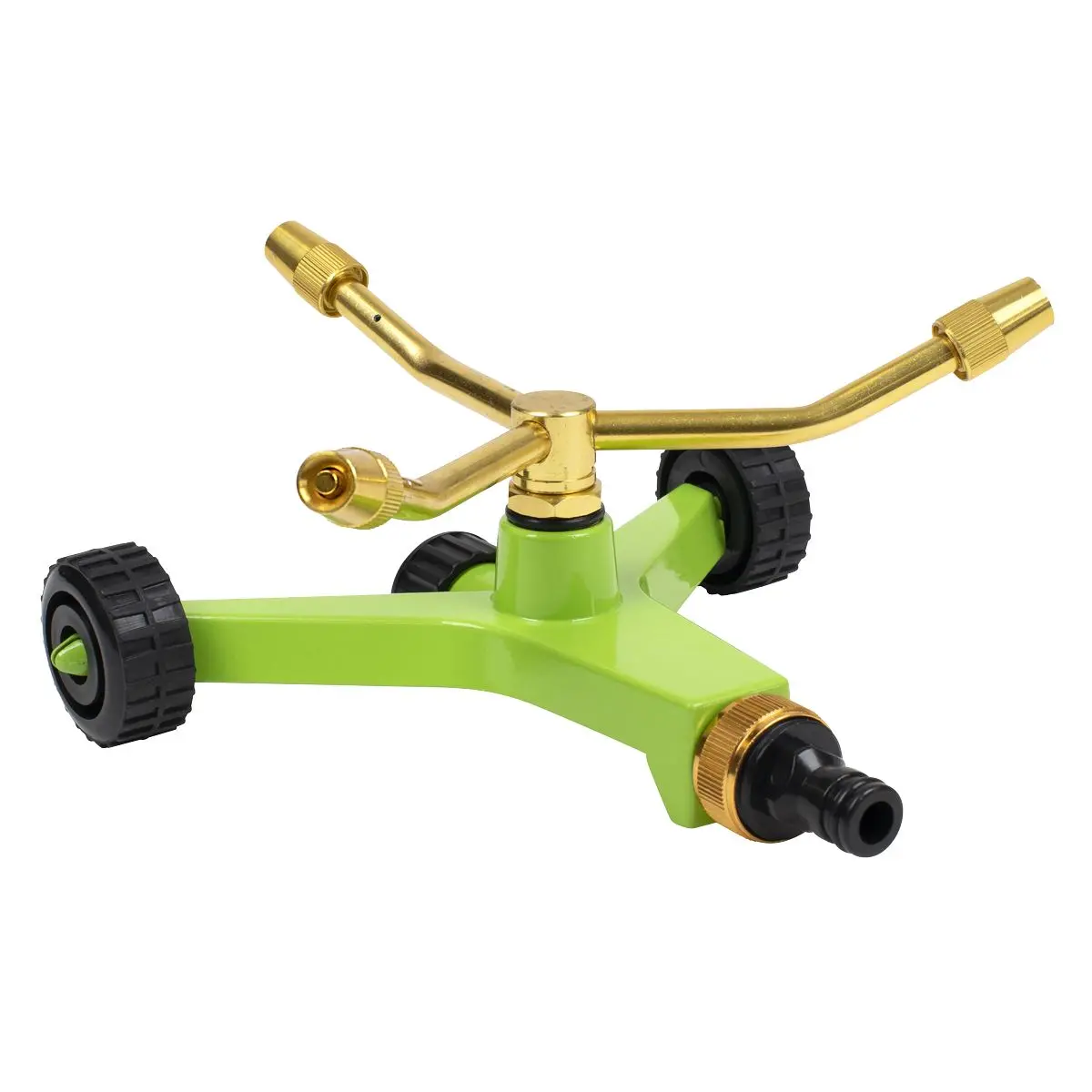 Sealey 3-Arm Brass Sprinkler with Metal Wheeled Base - Image 3
