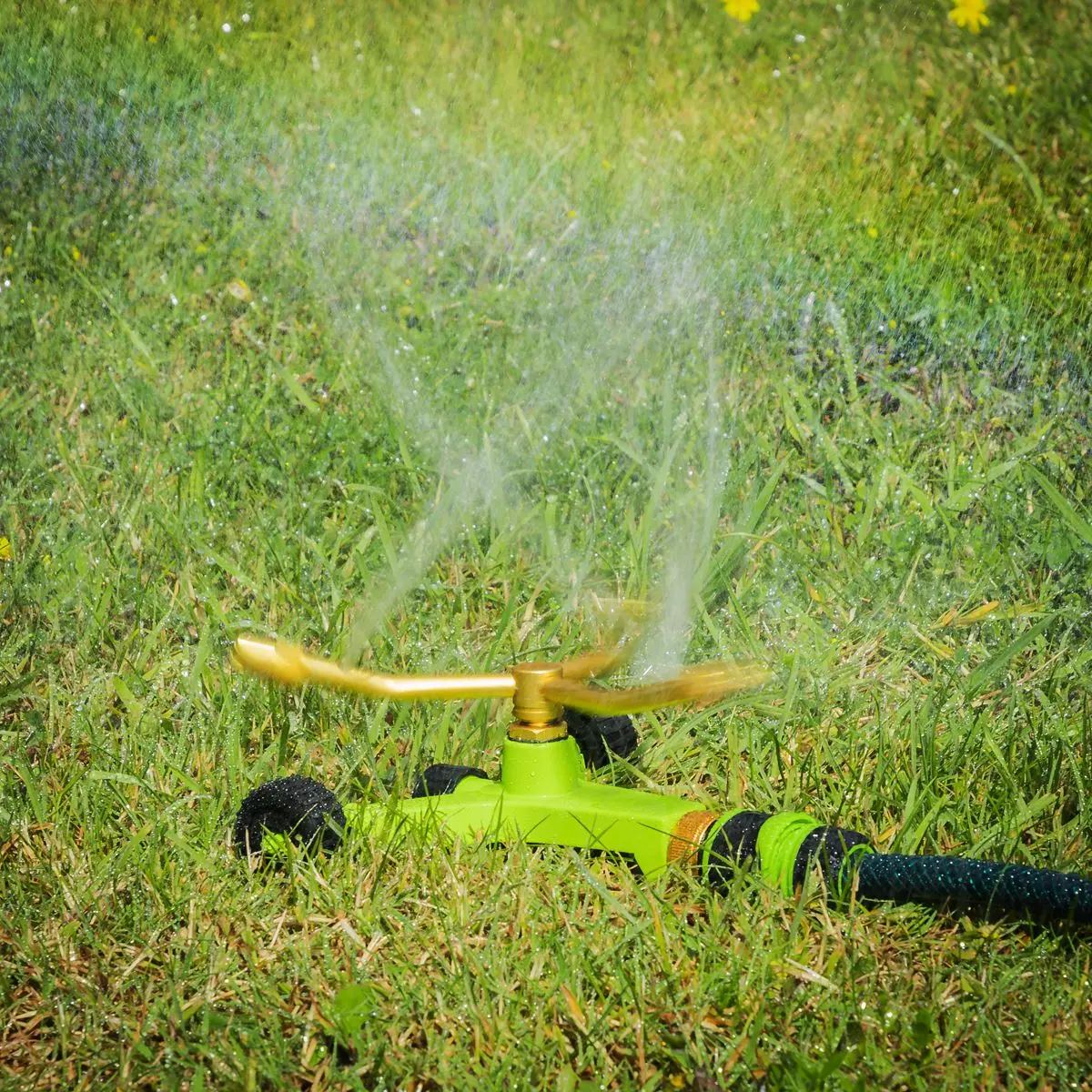 Sealey 3-Arm Brass Sprinkler with Metal Wheeled Base - Image 8