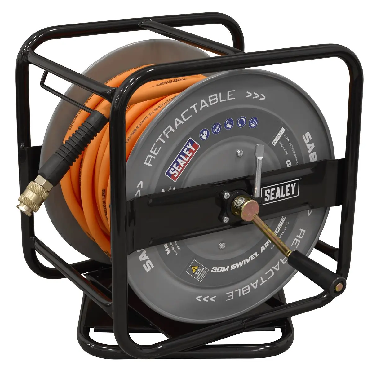 Sealey 30m Swivel Air Hose Reel 6mm ID