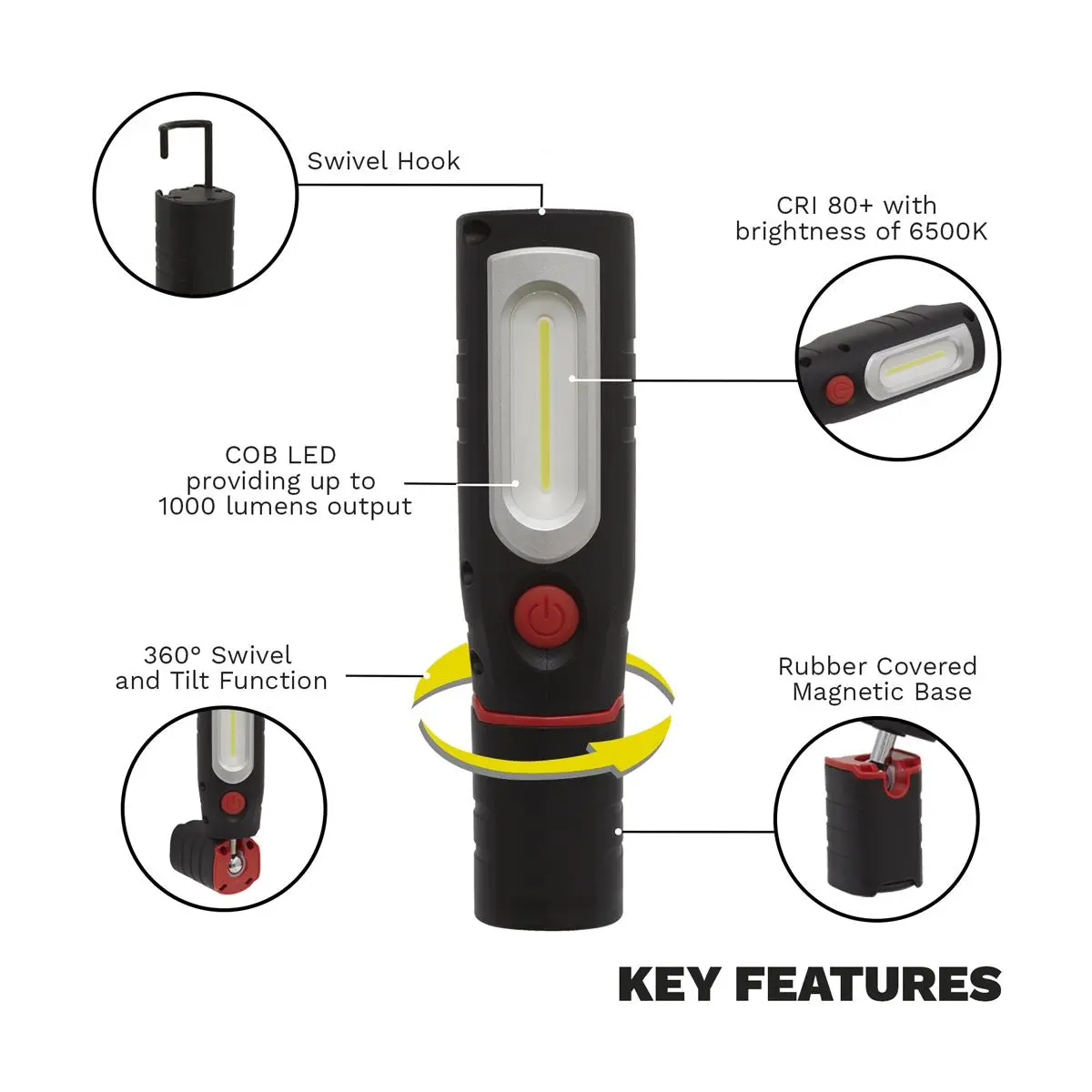 Sealey 360° Inspection Light 8W COB LED 12V SV12 Series - Body Only - Image 5