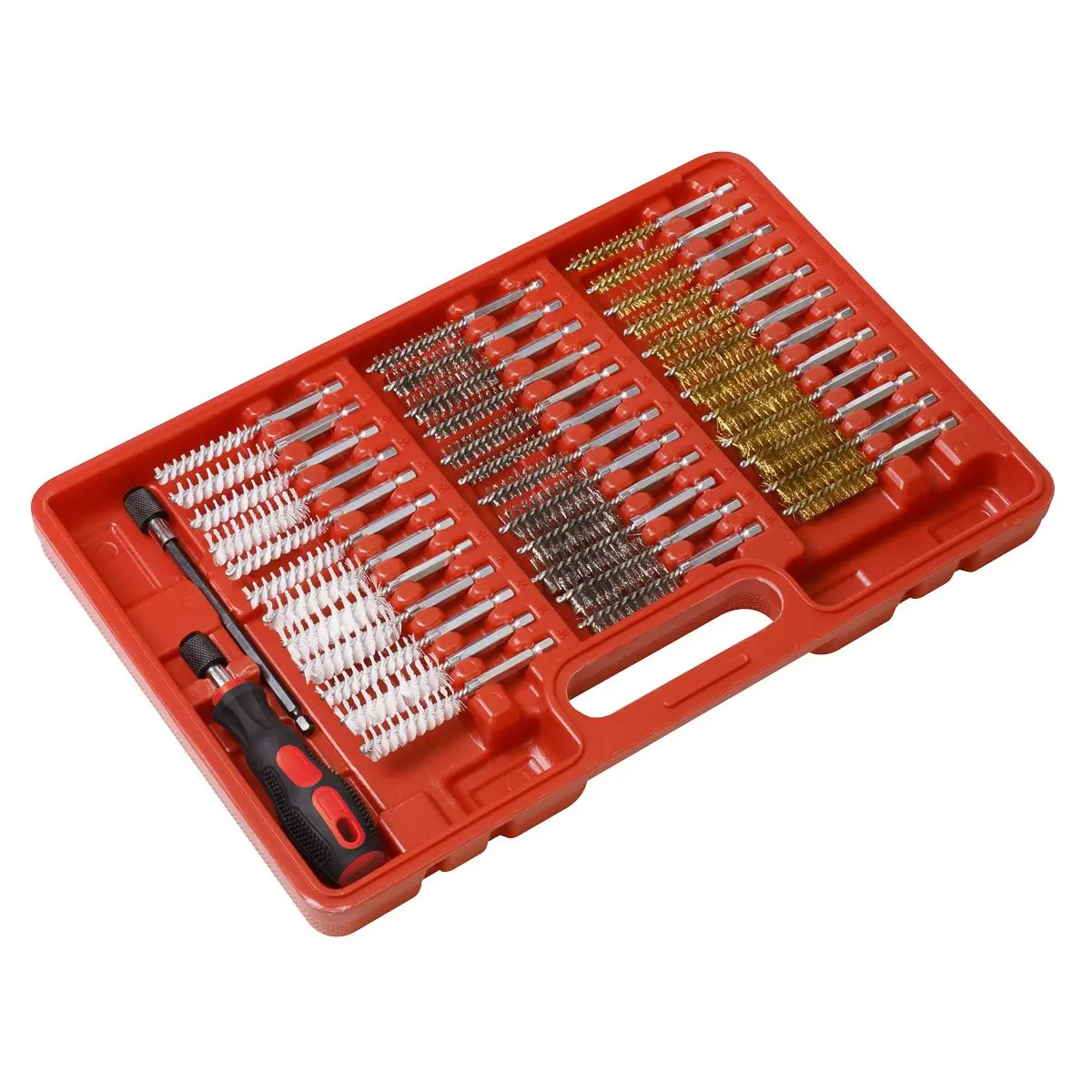 Sealey 38pc Cleaning Brush Set Injector Bore - Image 4