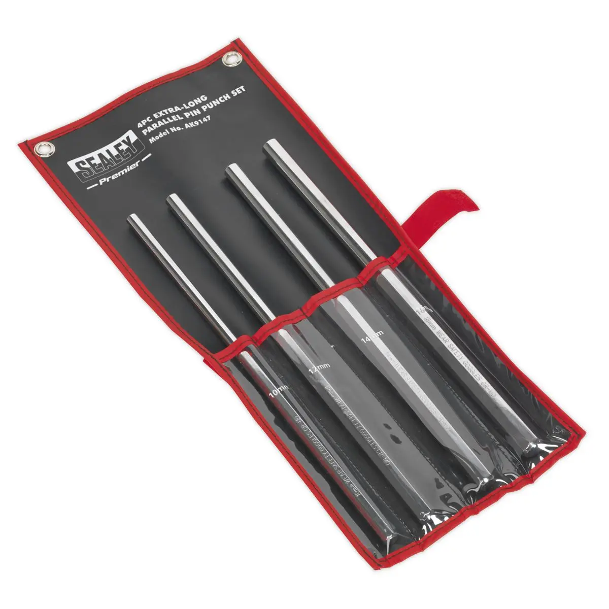 Sealey 4 Piece Extra Long Parallel Pin Punch Set Tool Roll Commercial Industrial - Image 4