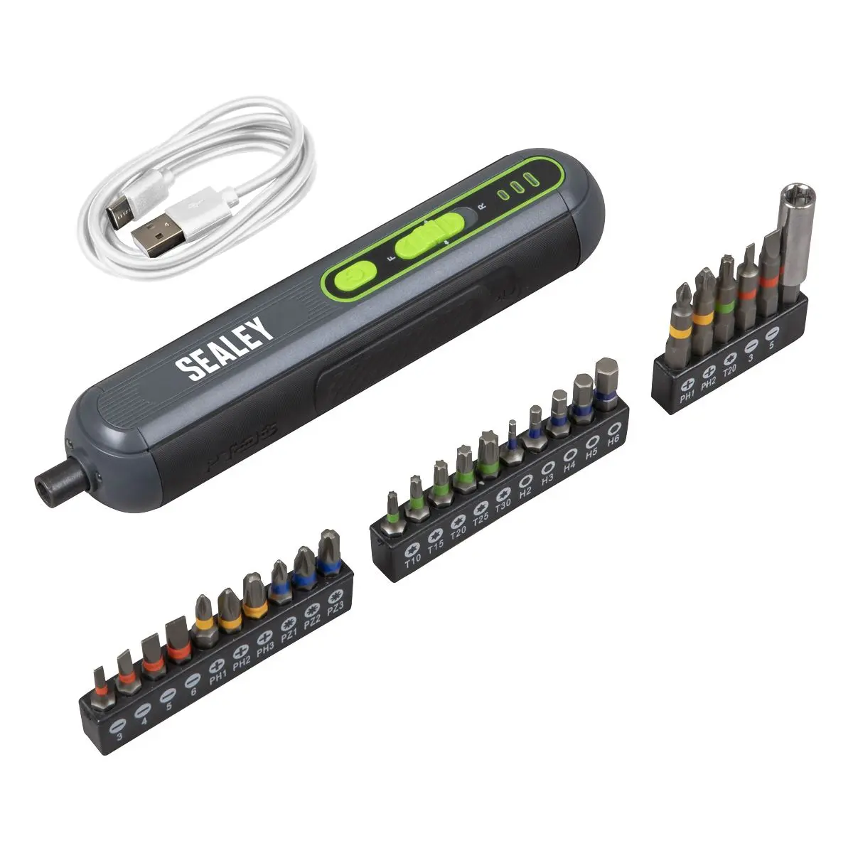 Sealey 4V Cordless Screwdriver with 25pc Bit Set - Image 3