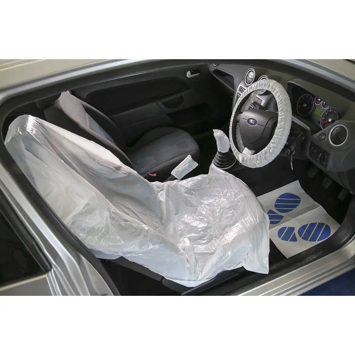 Sealey 5 in 1 Disposable Car Interior Protection Kit - Box of 50 Sets Seat Cover - Image 6