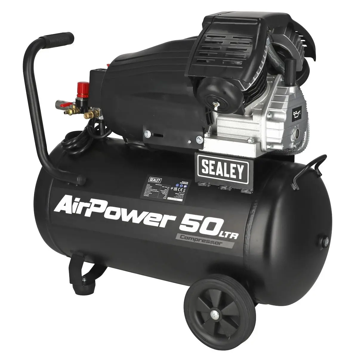 Sealey 50L V-Twin Direct Drive Air Compressor 3hp - Image 3