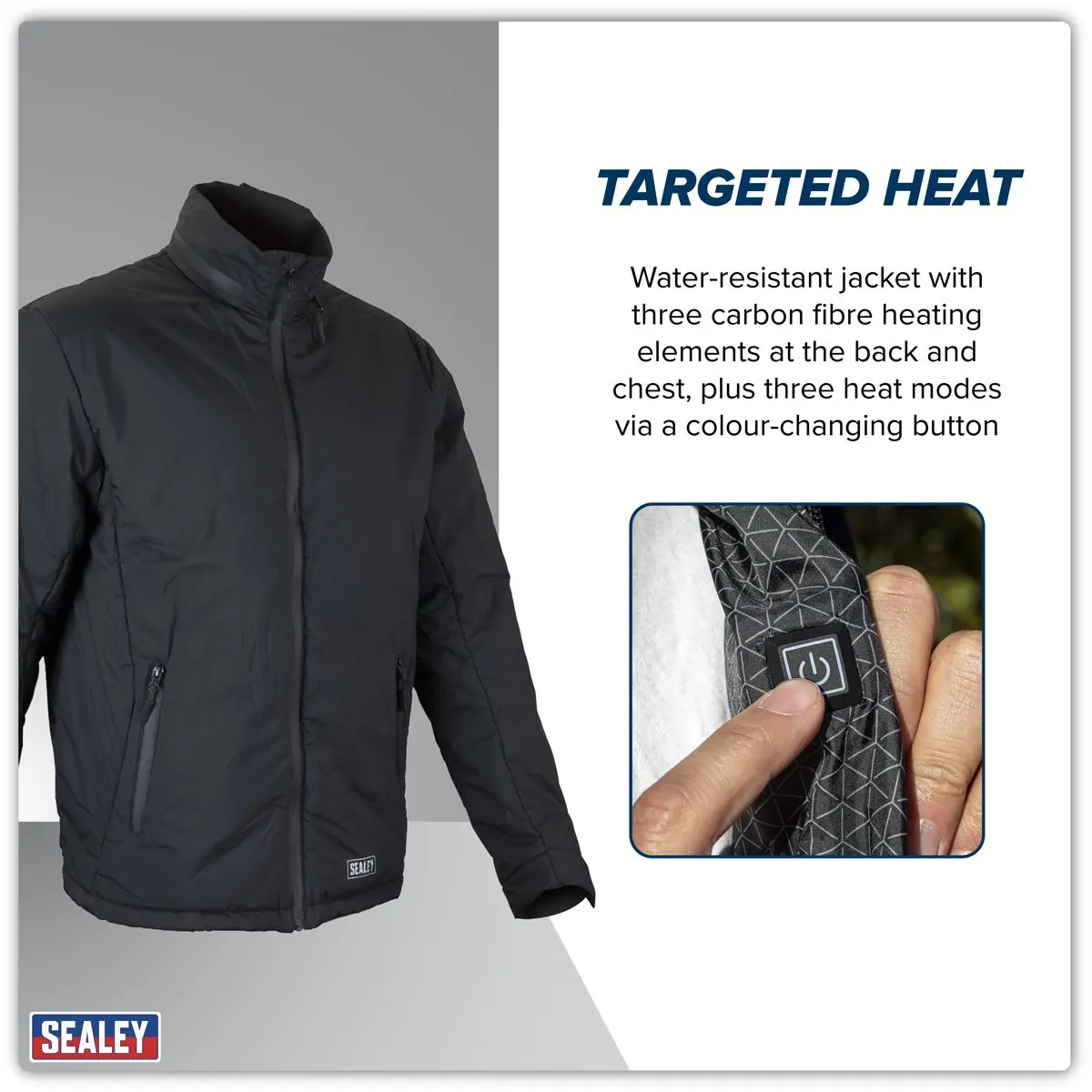 Sealey 5V Heated Rain Jacket with Power Bank 20Ah - Large - Image 5