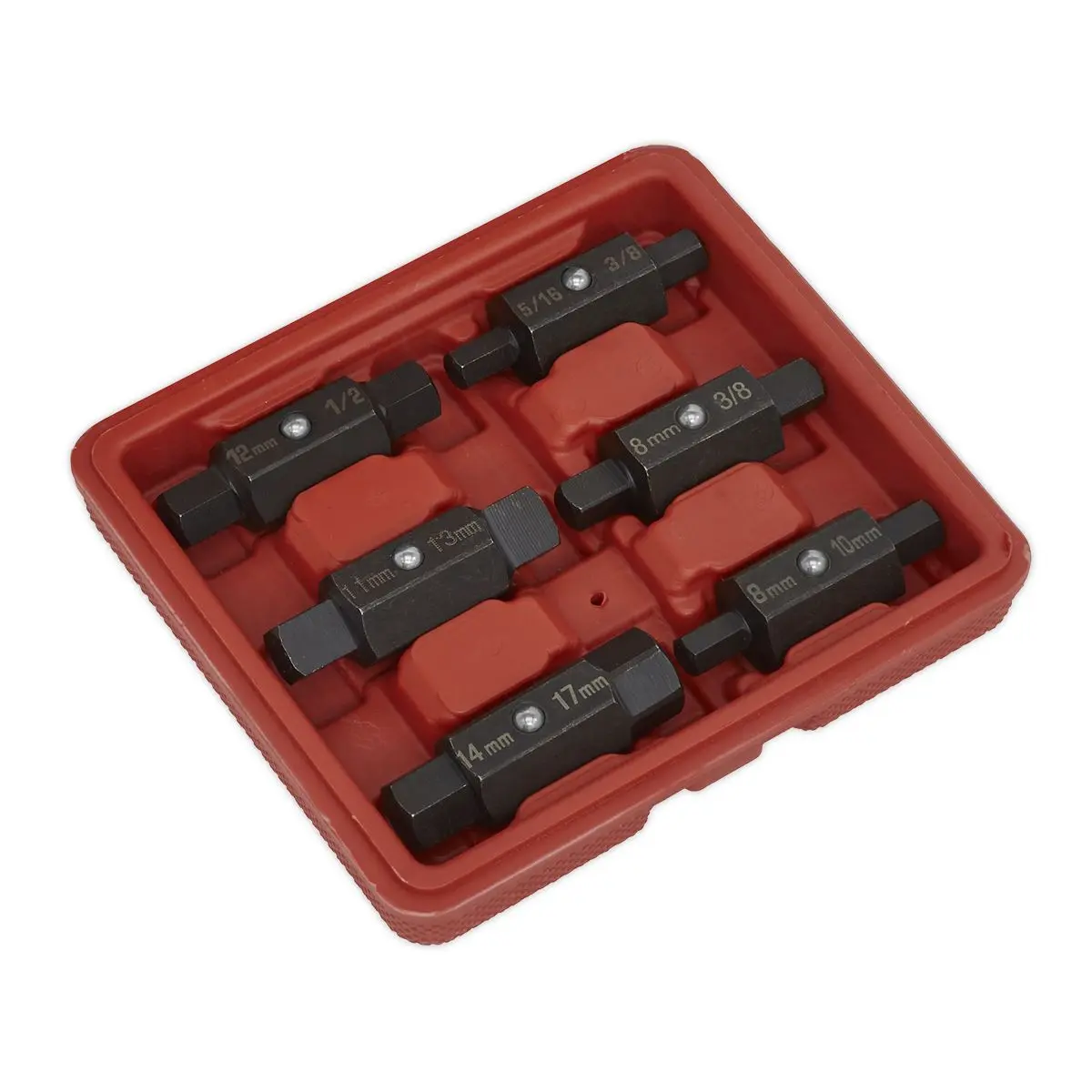Sealey Oil Drain Plug Key Set 6 Piece Double End in Storage Case - Image 4