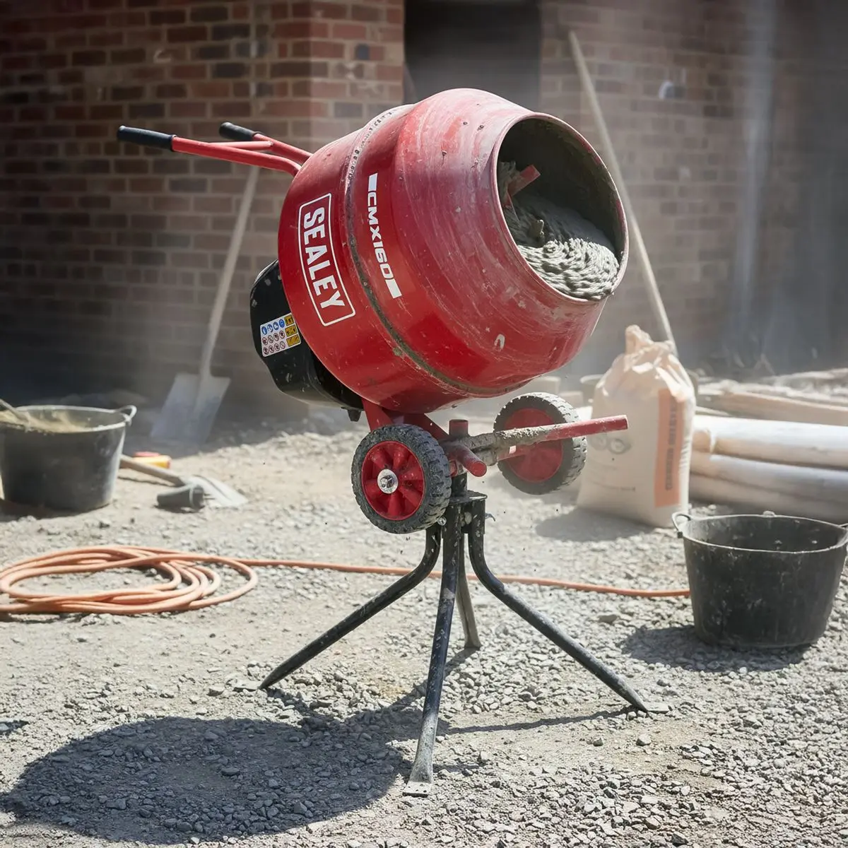 Sealey 160L Cement Mixer with Stand 650W - Image 8