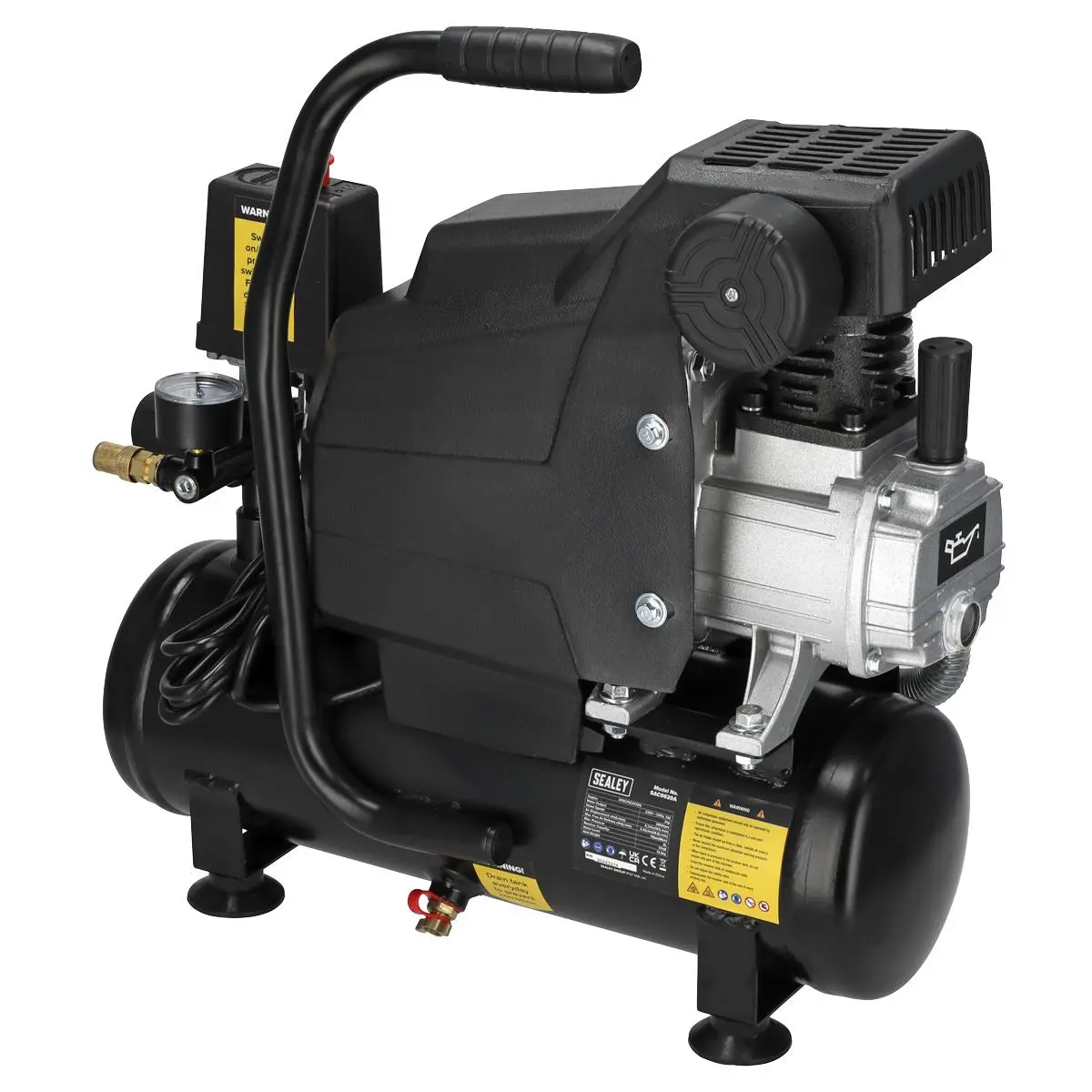 Sealey 6L Direct Drive Air Compressor 2hp - Image 3