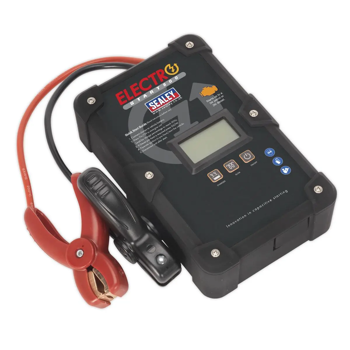 Sealey 800A 12V Electrostart Batteryless Jump Pack Power Start Portable Car Starter