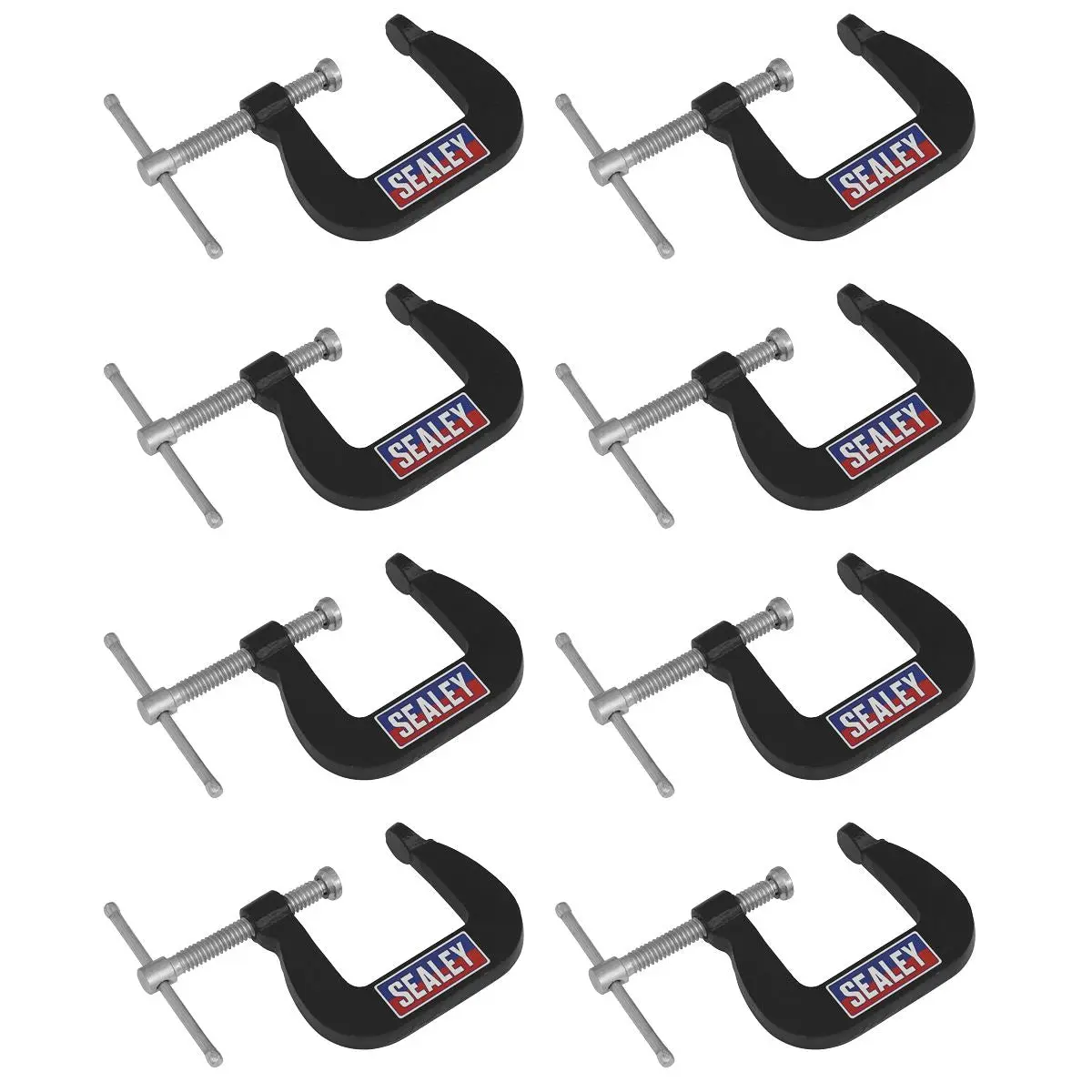 Sealey Junior C-Clamp 8pc Set - 28mm x 28mm