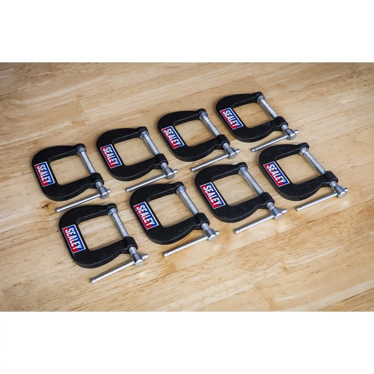 Sealey Junior C-Clamp 8pc Set - 28mm x 28mm - Image 2