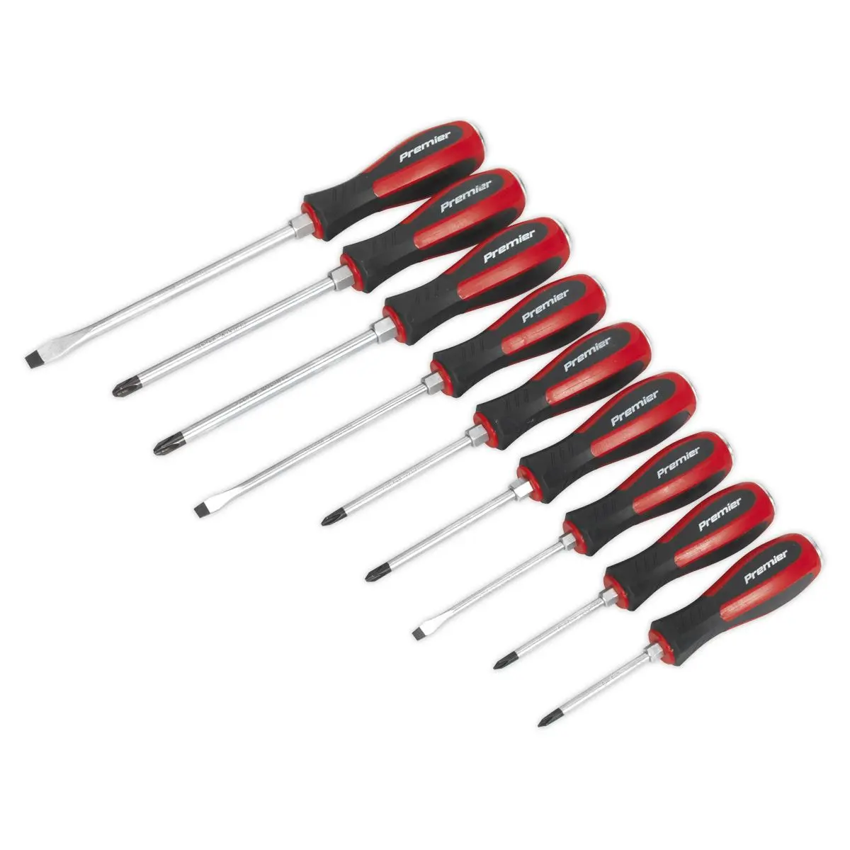 Sealey 9 Piece Premier Hammer Thru Screwdriver Set Phillips Slotted Pozi