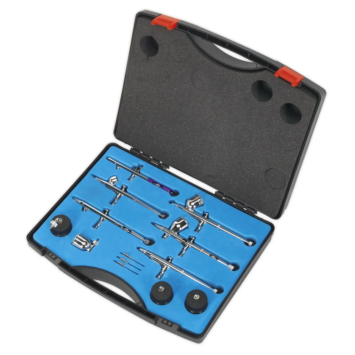 Sealey Mini Air Brush Kit 10pc Gravity/Suction Feed - Image 5