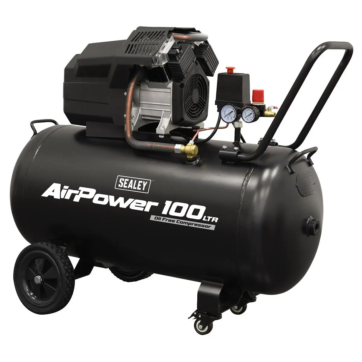 Sealey Air Compressor 100L V-Twin Oil Free Direct Drive 3hp