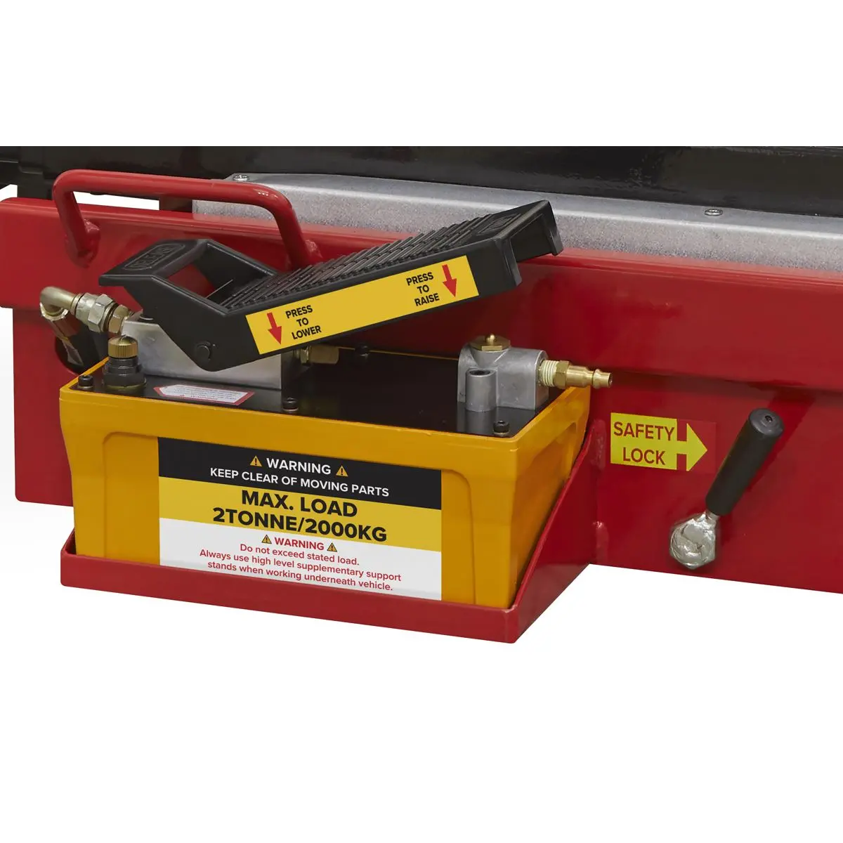 Sealey Air Jacking Beam 2 Tonne with Arm Extenders & Flat Roller Supports - Image 10