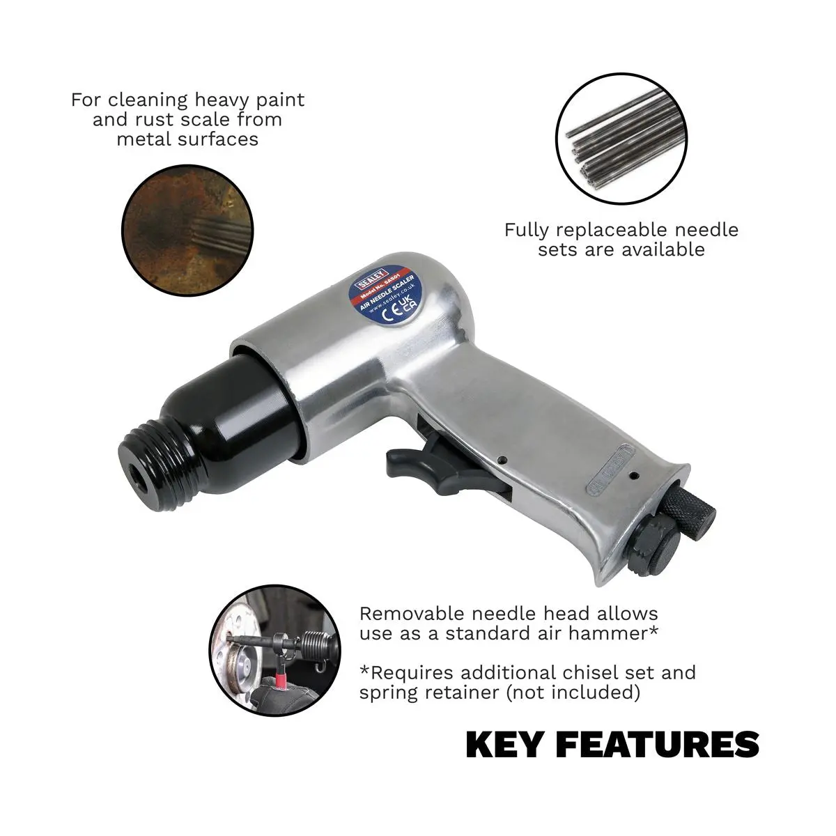 Sealey Air Needle Scaler - Pistol Type - Image 5