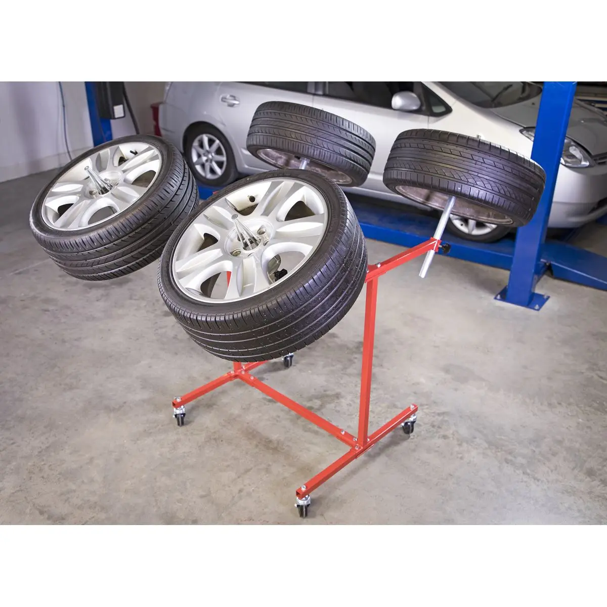 Sealey Alloy Wheel Painting/Repair Stand - 4 Wheel Capacity - Image 3