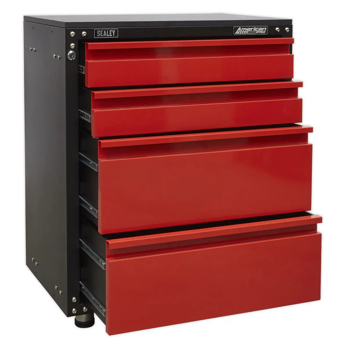Sealey American Pro Modular 4 Drawer Cabinet with Worktop 665mm - Image 4