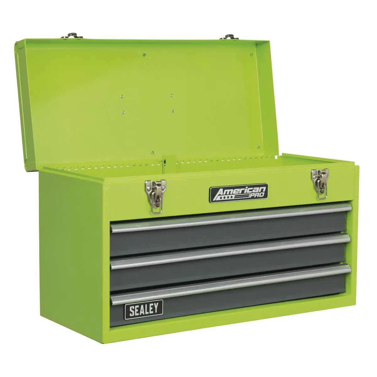 Sealey American Pro 3 Drawer Portable Tool Chest with Ball-Bearing Slides & 93pc Tool Kit - Image 3