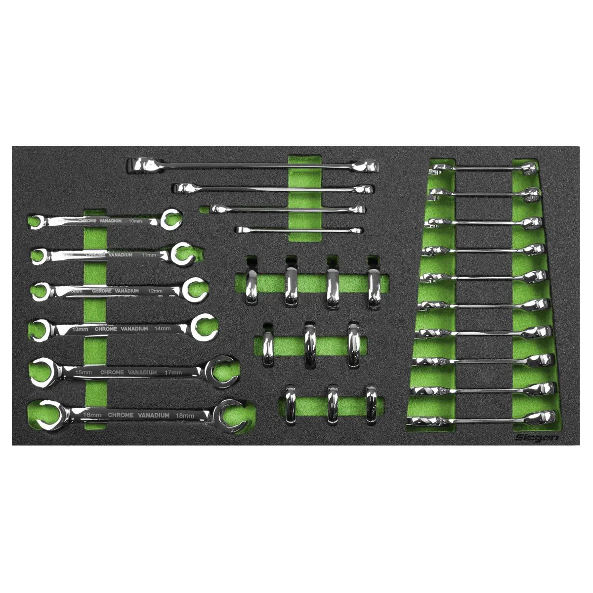 Sealey American Pro Tool Chest Combination 16 Drawer with Ball-Bearing Slides - Black/Grey & 468pc Tool Kit - Image 11