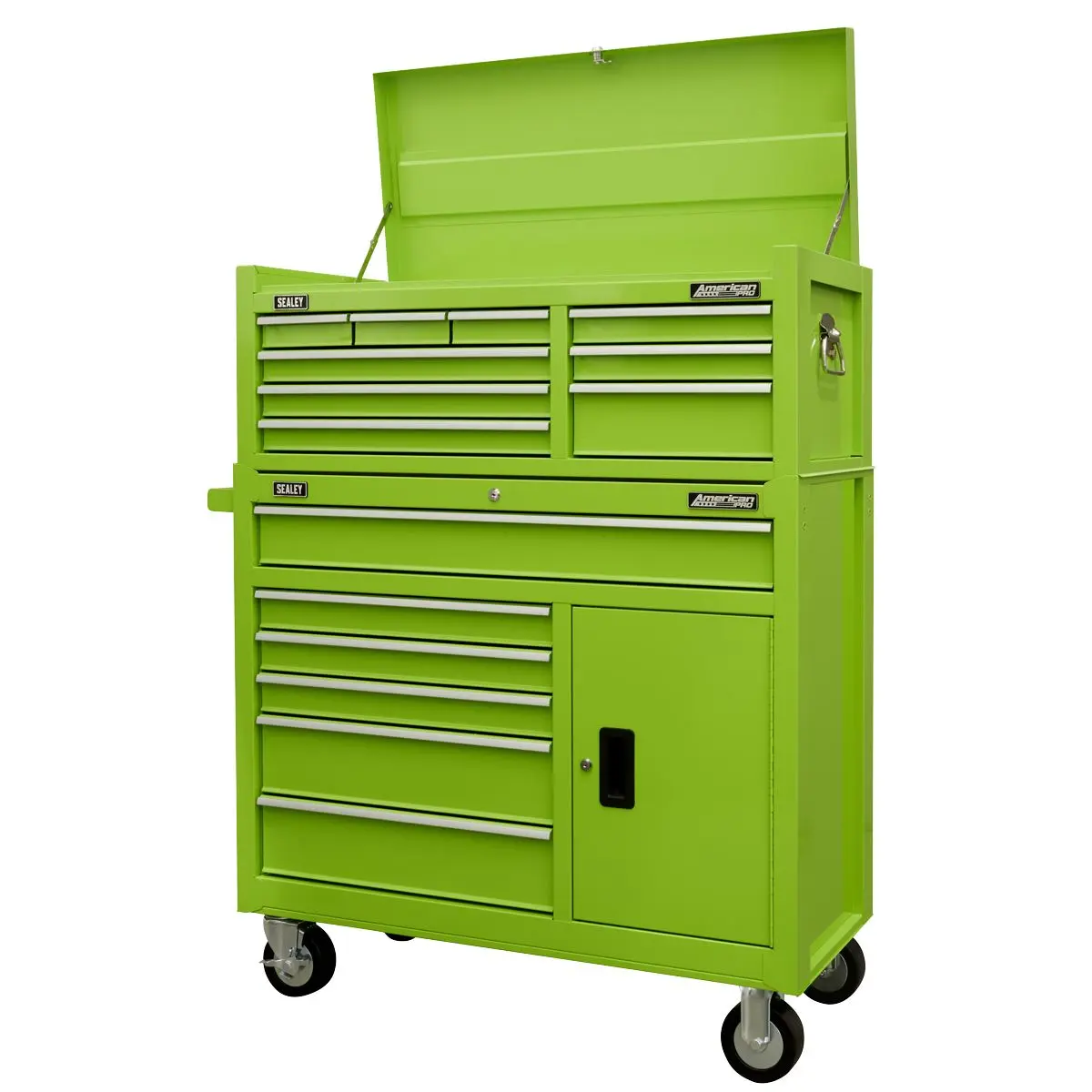 Sealey American Pro Topchest 9 Drawer with Ball Bearing Slides - Green - Image 2