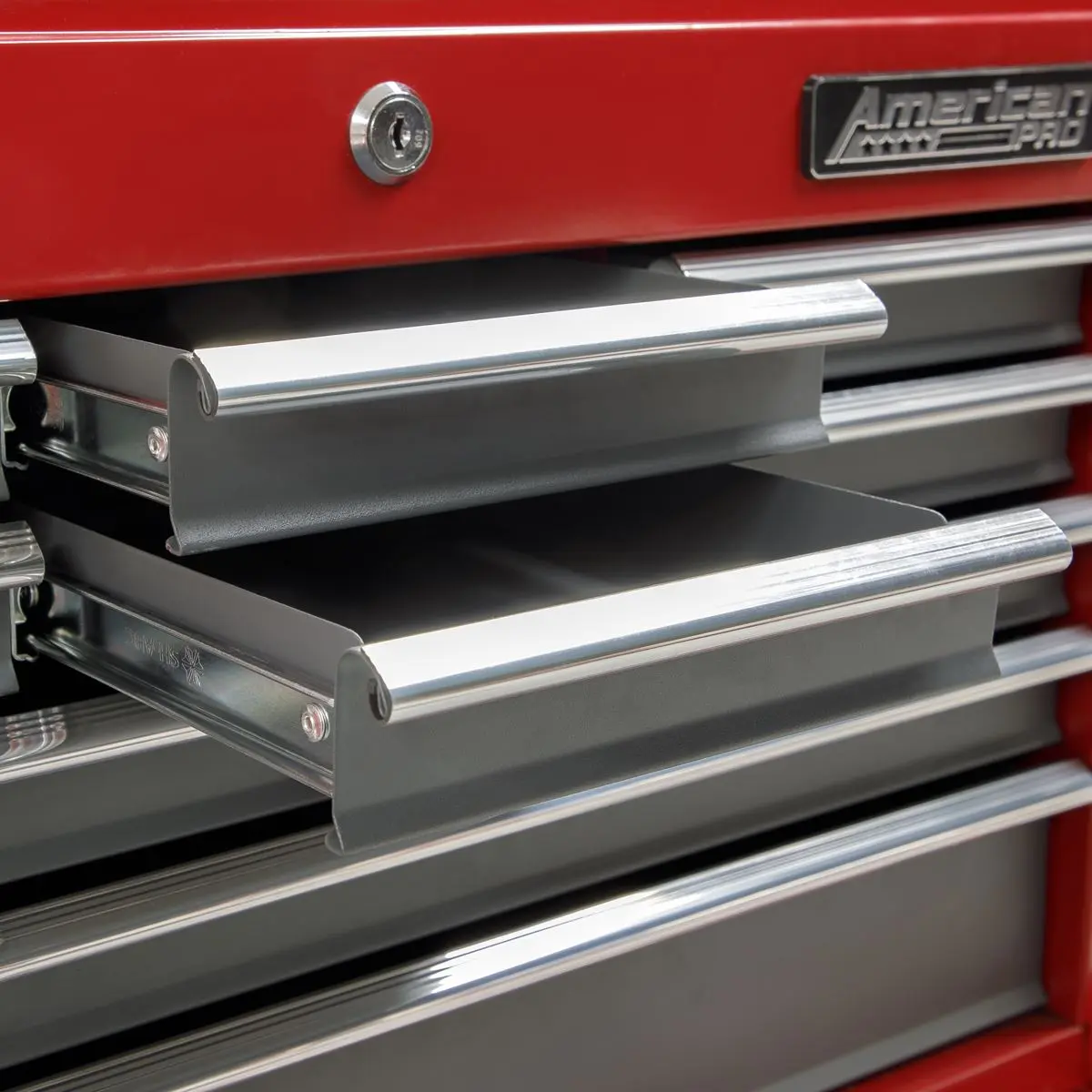 Sealey American Pro Topchest 9 Drawer with Ball-Bearing Slides - Red/Grey - Image 2