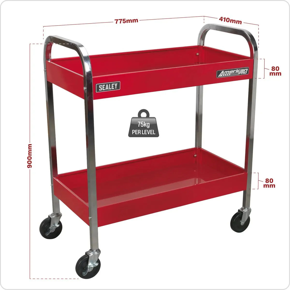Sealey American Pro Trolley 2-Level Heavy-Duty - Image 3