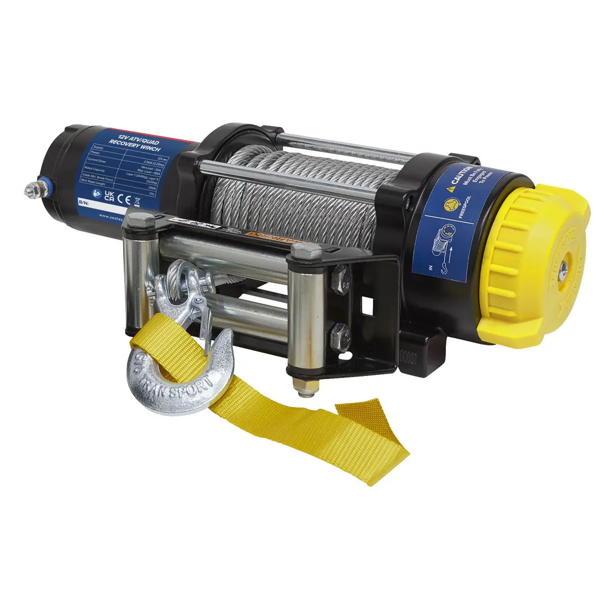 Sealey ATV/Quad Recovery Winch 2040kg (4500lb) Line Pull 12V - Image 4