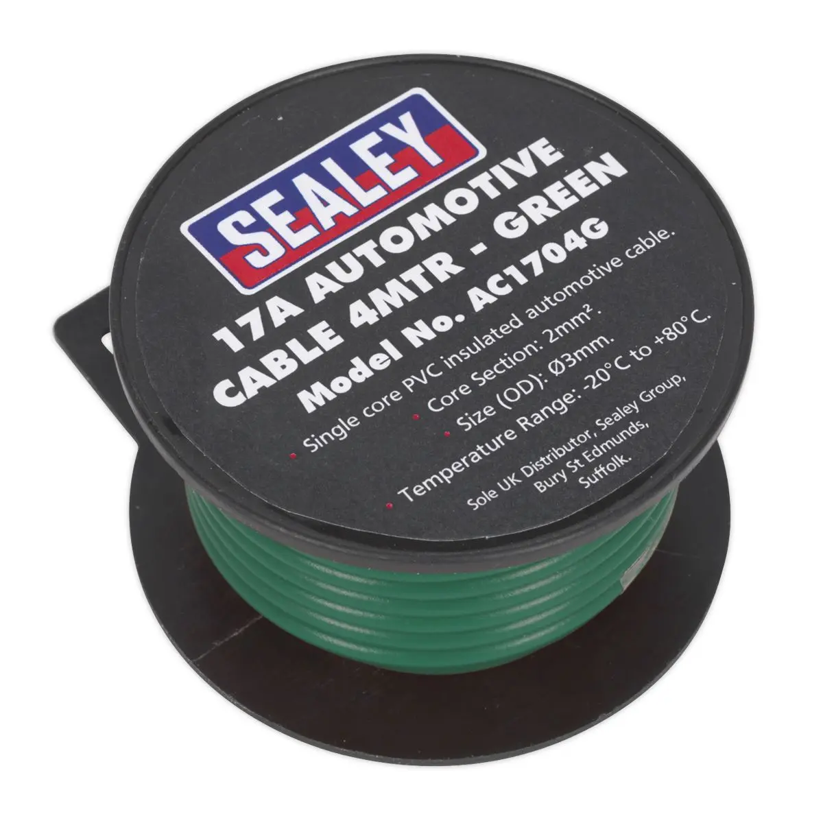 Sealey Automotive Cable Thick Wall 17A 4m Green - Image 2