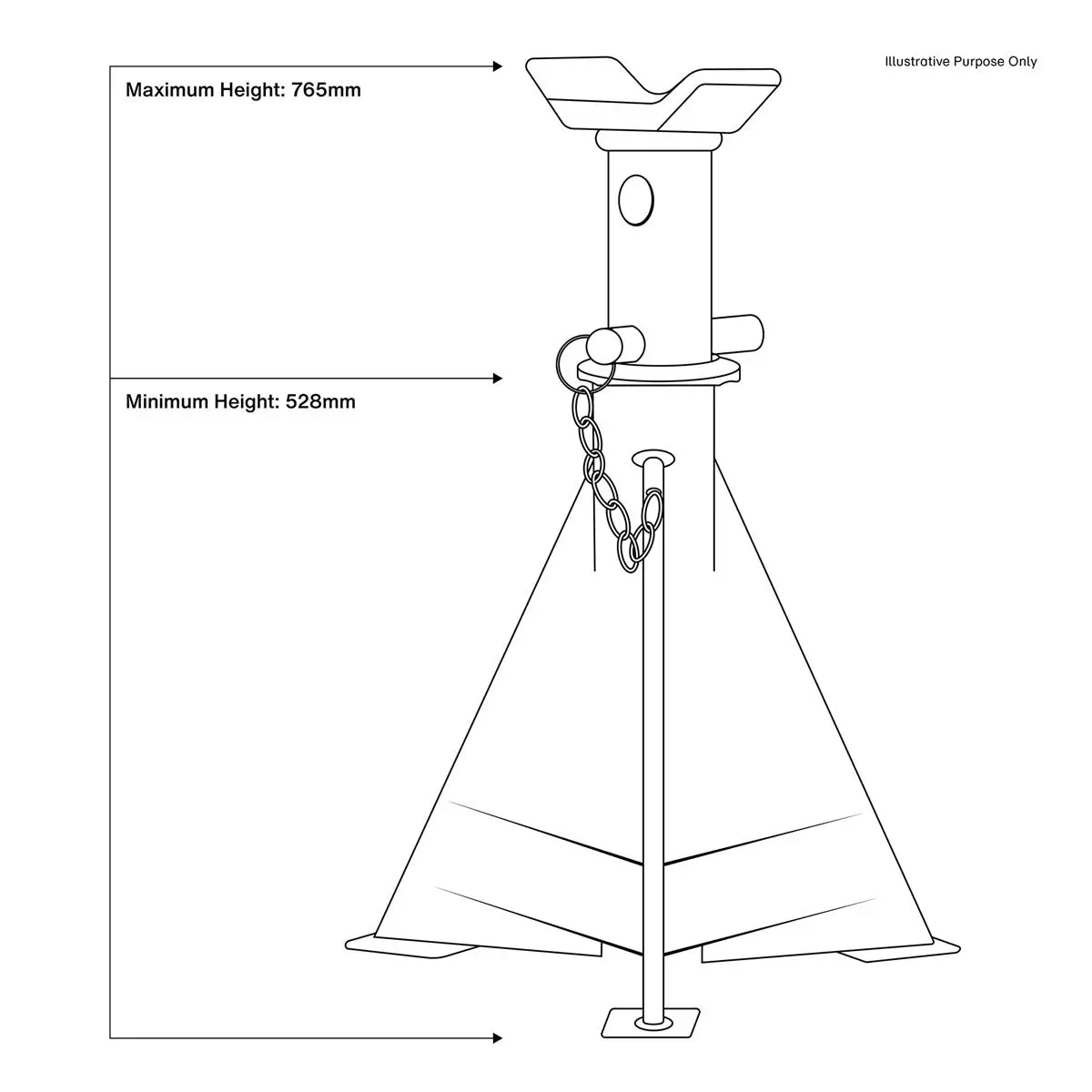 Sealey Axle Stands (Pair) 15 Tonne Capacity per Stand - Image 4