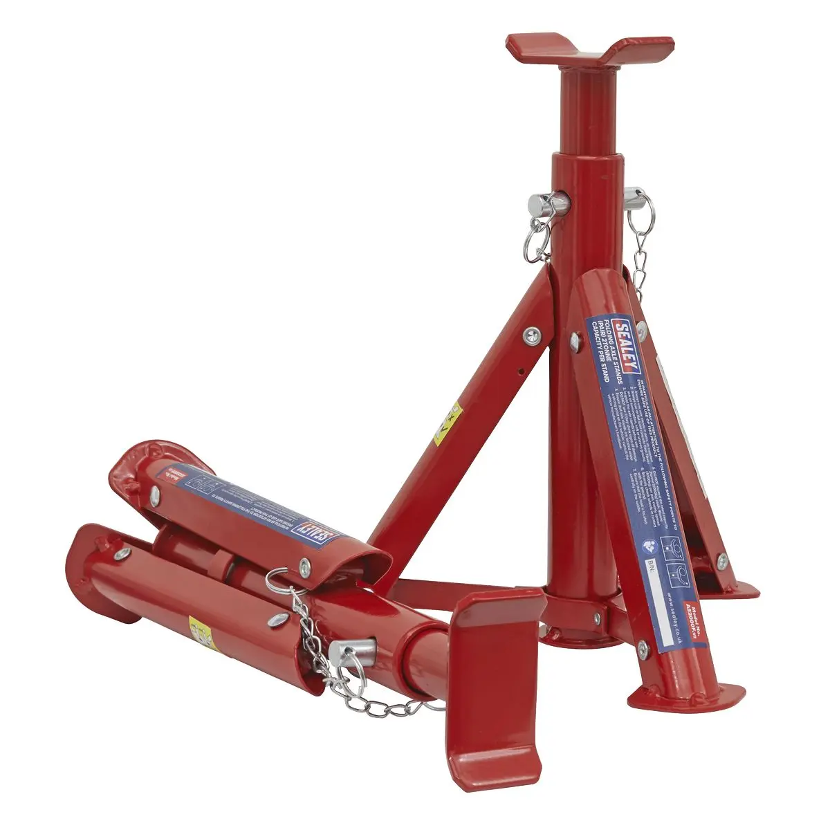 Sealey Folding Type Axle Stands (Pair) 2 Tonne Capacity per Stand - Image 4
